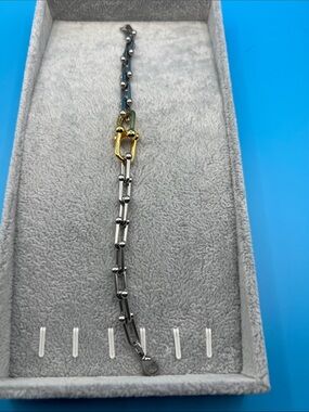 Two-Tone Chain Link Bracelet - Silver & Gold